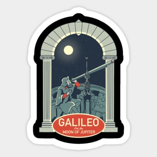 Galileo and jupiter's moon Sticker